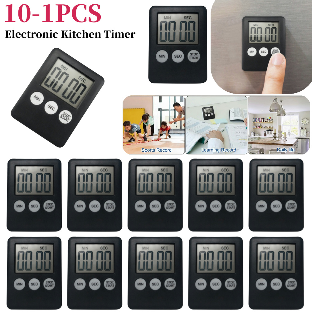 Digital Alarm Clock - นาฬิกาปลุกดิจิตอลสำหรับกีฬา นาฬิกาจับเวลาอิเล็กทรอนิกส์อเนกประสงค์ จอแสดงผล LCD แม่เหล็กสำหรับกีฬา การออกกำลังกาย