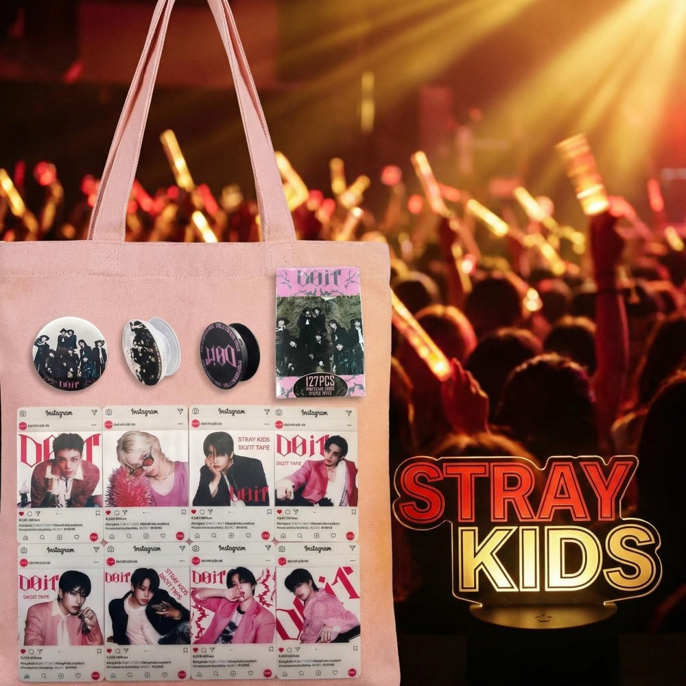Mobile Electronics Gadgets - ชุดอุปกรณ์ตกแต่งธีม Kpop Stray SKZ ประกอบด้วย โฟโต้การ์ด