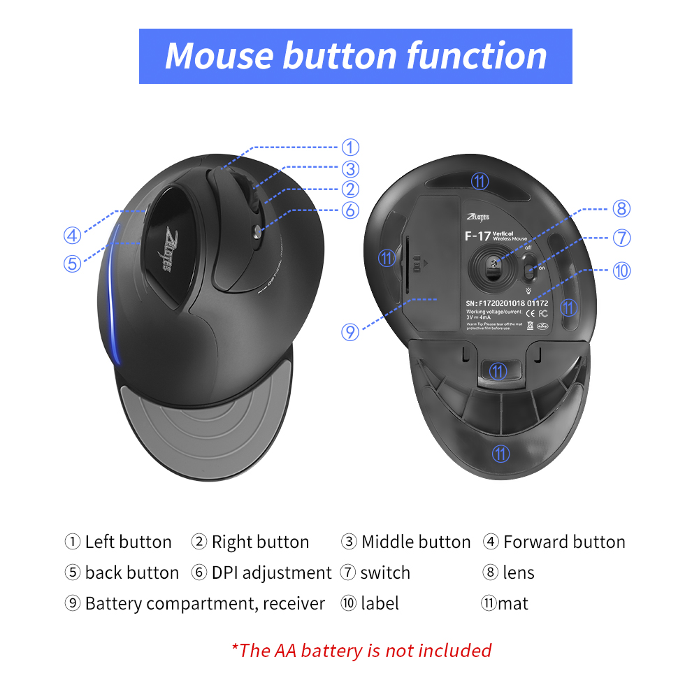 เมาส์ไร้สาย ZELOTES F-17 6 ปุ่ - Auto Mouse Mover บทวิจารณ์และราคา