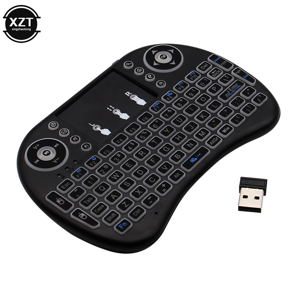 Backlit เมาส์ภาษาอังกฤษภาษารัส - Wireless Keyboard Mini บทวิจารณ์และราคา